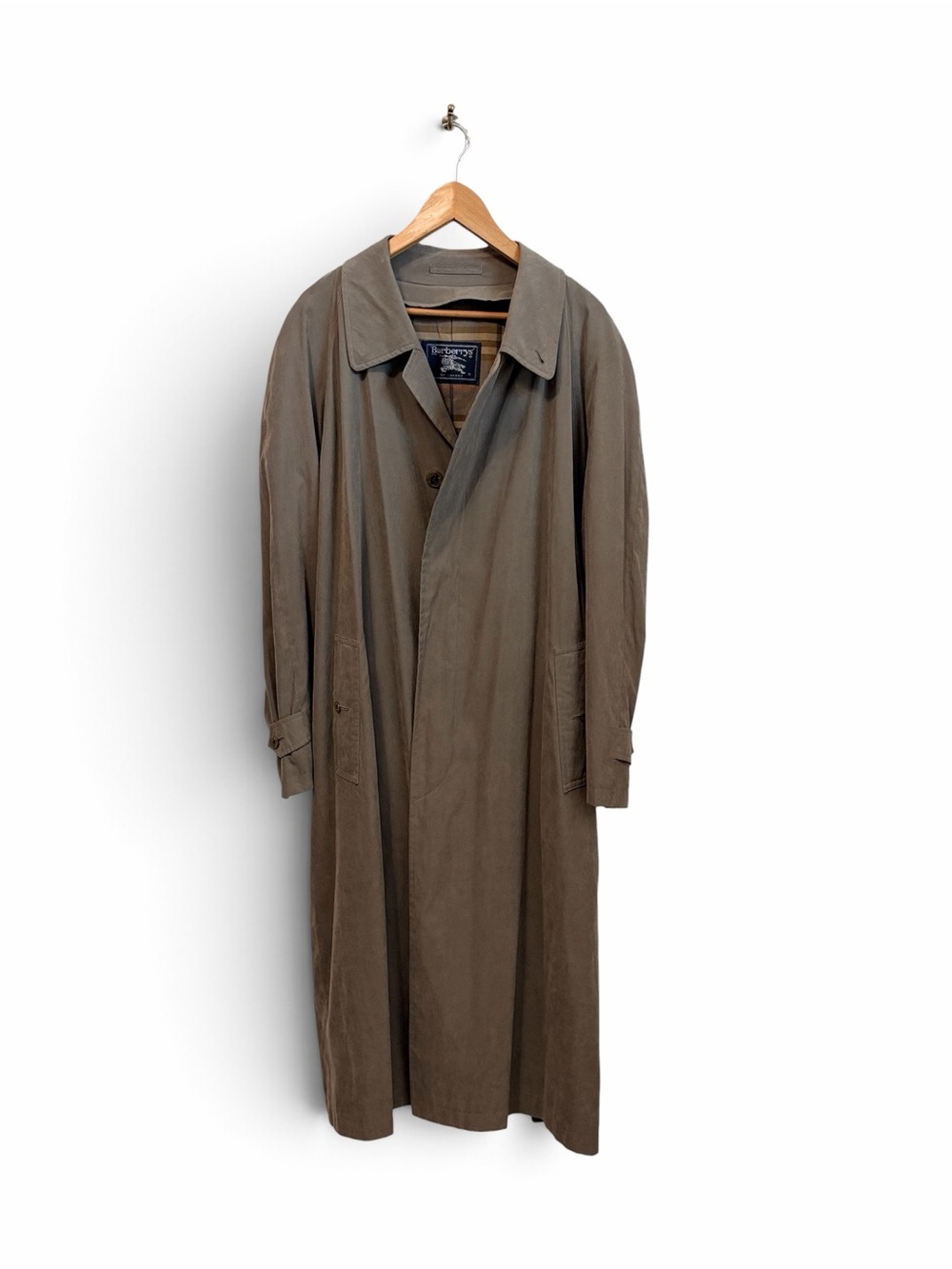 VTG Burberry Microfiber Trench Coat Check lined